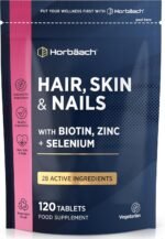 Hair Skin and Nails Vitamins | Biotin Hair Growth | with Biotin, Zinc and Selenium | Beauty Supplement for Women and Men | 120 Vegetarian Tablets | by Horbaach - Image 2