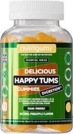 Happy Tums Probiotic Complex Gummy | 1.125 Billion CFU Triple Strain Probiotics, Vitamin C, B3, B5, B6 & Chamomile 1000mg | Pineapple Flavour | 60 Vegan Gummies | Gut & Digestive Health by NUTRIGUMS® - Image 2