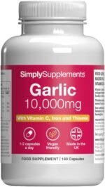 High-Strength Odourless Garlic Capsules | Supports Heart, Normal Blood Circulation & Immune Health | with Vitamin C, Iron & Thiamine | Vegan Friendly | 180 Capsules = 3 Months’ Supply | UK Made - Image 2