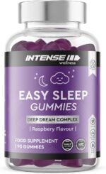 INTENSE Wellness 90 Easy Sleep Gummies – Natural Non-GMO/Vegan Herbal Sleep Gummies – Sugar Free Sleep Aid Dietary Supplements – Chewable Raspberry Flavoured - Image 2