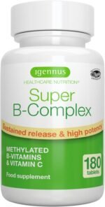 Igennus Super B-Complex - High Absorption Methylated B Vitamins, Clean Label, 180 Sustained Release Tablets - Complete Spectrum of B Vitamins with Folate, Boosted B12 & Vitamin C, 90 Servings - Image 2