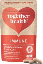 Immune Support Supplement – Together Health – Whole Food Nutrients – Vitamin C, Zinc, Selenium & Live Bacteria – Vegan Friendly – Made in The UK – Pack of 3-90 Vegecaps - Image 2