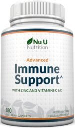 Immune Support - Vitamin C 1200mg and Zinc 40mg & Vitamin D3 1000IU - 180 Vegetarian Capsules - 3 Month Supply - Made in The UK - Nu U Nutrition - Image 2