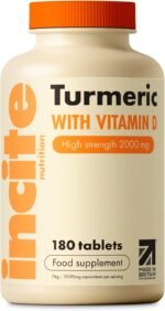 Incite Nutrition Turmeric Tablets 2000 mg. 3 Month Supply of High Strength Curcumin with Vitamin D. Antioxidant, Anti-Inflammatory, Immune System Support. Non-GMO and Suitable for Vegetarians - Image 2