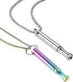 LIAMGUS 2 Pcs Breathing Necklace for Stress Relief, Anxiety Support, and Meditation (Colorful + Silver) - Image 2