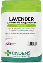 Lindens - Lavender Essential Oil 80mg, 60 Capsules - 1 a Day, UK Made - Rapid Release Softgel Capsule - Stress Relief, Relaxation, Sleep Support - Letterbox Friendly - Image 2