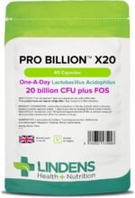 Lindens - Pro Billion X20, 60 Capsules - 20 Billion CFU Plus FOS - 1 a Day, UK Made - High Potency Lactobacillus Acidophilus, Healthy Digestion - Letterbox Friendly, Vegan - Image 2