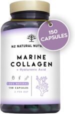 Marine Collagen & Hyaluronic Acid | 150 Caps, 75 Days | PEPTAN Collagen Supplements for Skin Care, Hair & Joints | with Magnesium, Vitamin C. Anti Aging Effect. EU. N2 Natural Nutrition - Image 2