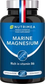 Marine Magnesium and Vitamin B6 | Fights Fatigue | 150 mg/day | 120 Plant-based Capsules | French Expertise - Image 2