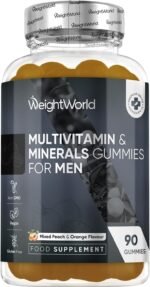 Multivitamin Gummies for Men | 90 Vegan Gummies | with Added Herbal Extracts Like Maca, Panax Ginseng | 8 Multivitamins and 4 Minerals | Mixed Peach & Orange Flavour | Gluten-Free & Non-GMO - Image 2