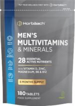 Multivitamin Tablets for Men | 180 Count | 28 Essential Nutrients | with Zinc, Magnesium, Vitamin D3, B12 and More! | Vegan Supplement | by Horbaach - Image 2
