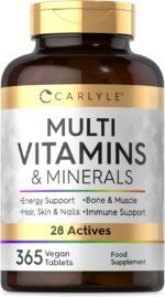 Multivitamin Tablets for Men and Women | 365 Count | with 28 Essential Vitamins and Minerals | Vegan Supplement | by Carlyle - Image 2