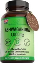 Natural Answers 365 x Ashwagandha 1000mg Per Tablet | 1 Year Supply of High Strength Vegan Tablets (Not Capsules or Pills) of Pure Powder UK Made Anxiety Relief - Image 2