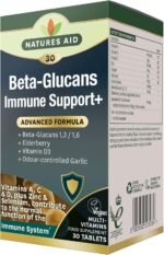 Natures Aid Beta Glucans Immune Support Supplement - Vitamin C, D3, A, Zinc, Selenium, Garlic & Elderberry - Immune System Support for Adults - Vegan, Gluten Free, Non-GMO - 30 Tablets - Image 2