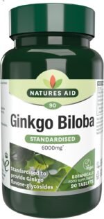Natures Aid Ginkgo Biloba 6000mg High Strength - Supports Brain Function, Memory & Circulation Natural Antioxidant Food Supplement - Vegan, Non-GMO, Gluten-Free - 90 Tablets - Image 2