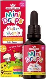Natures Aid Mini Drops Multi-Vitamin for Babies & Kids 50ml – 9 Essential Vitamins Support Growth & Immune Health for Children Age 0-5 Years Old – Sugar Free Vegan Non-GMO Gluten-Free Dropper Included - Image 2