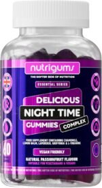Night Time Complex Gummy | Chamomile, Lemon Balm, Lavender, Griffonia & L-Theanine | Passionfruit Flavour | 60 Vegan Gummies | Sleep & Bed Relaxation Support by NUTRIGUMS® - Image 2