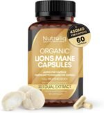 Nutroliq Lions Mane Capsules - Mushroom Supplement with Organic Hericium Erinaceus - Contains 30% Polysaccharides - Vegan Formula - 20:1 Extract Equivalent to 9000mg per 450mg per Capsule - 60 Caps - Image 2