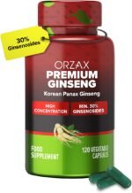 ORZAX Korean Panax Ginseng Capsules with 30% Ginsenosides for Performance & Energy Supplements for Women and Men - Red Ginseng for Enhanced Focus (120 Veg Capsules) - Image 2