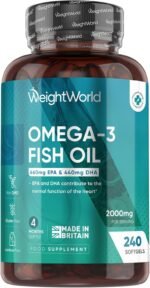 Omega 3 Fish Oil 2000mg - 240 Softgels (4 Months Supply) - 660mg EPA & 440mg DHA - Omega 3 Fatty Acids Supplements - Fish Oil Capsules - Made in The UK - Gluten-Free & Lactose-Free Capsules - Image 2