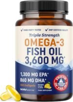 Omega-3 Fish Oil Supplement 3600 mg | EPA & DHA | Best Source of Omega 3 | Ultimate Brain, Joint, & Eye Health Support for Men & Women | Non GMO Burpless Lemon Softgel Capsules 2000mg Plus (180 Pills) - Image 2