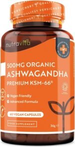 Organic Ashwagandha KSM-66® with 5% Withanolides - Vegan Friendly with The Highest Concentration Most Bioavailable Full-Spectrum Root Powder for Immune Support - Made in The UK by Nutravita - Image 2
