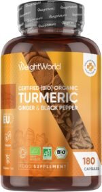Organic Turmeric Capsules - 180 Capsules - with Organic Ginger & Black Pepper - Turmeric Supplement for Both Men & Women - Easy to Swallow - Vegan & Gluten-Free - Made in EU - Image 2