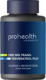 ProHealth Trans-Resveratrol Capsules 1000mg | Pure Organic Resveratrol Supplements for Longevity, Anti-Aging, Heart & Immune Support | Advanced Antioxidant Support | 60 Capsules - Image 2