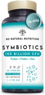 Probiotics 150 Billion CFU – 20 Multi Strains with Prebiotic, Inulin & Zinc – High Strength Vegan Supplement – Gastro Resistant Capsules – 76 Day Supply – N2 Natural Nutrition - Image 2