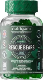 Rescue Bears Daytime Stress & Anxiety Relief Gummy | Green Tea, Taurine, Glycine, Chamomile and Lemon Balm with Vitamins & Prebiotics | Pineapple Flavour | 60 Vegan Gummies | Mind & Mood Support - Image 2