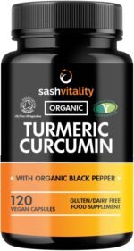 Sash Vitality Organic 2130mg Turmeric Curcumin with Black Pepper & Ginger | 120 Vegan Turmeric Capsules High Strength | Supports Joints | Immune System Support | Soil Association Certified Organic UK - Image 2