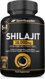 Shilajit Capsules 16,000mg -120 Days Supply - 60% Fulvic Acid - Added Ashwagandha, Lions Mane, Turmeric and Black Pepper - High Strength Himilayan Shalajit - Image 2