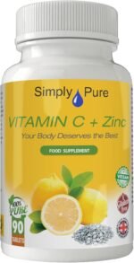 Simply Pure Vitamin C + Zinc | Immunity & Collagen Boost | Full RDA 100mg/20mg x 90 Tablets | Gluten Free | GM Free | Vegan - Image 2
