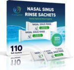 Sinus Rinse Sachets-110 Pre-Measured Packets for Neti Pot and Squeeze Bottle-100% Natural Sea Salt Istonic Formula,Drug-Free Nasal Irrigation,Sinus Congestion Relief-PLUSQMED - Image 2