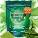 Super Greens Powder Blend - Vitamin Mineral Nutrient Rich - Immune System & Energy Boost - Vegan Vegetarian Superfoods Supplement Alkaline 100% Natural Gluten Free Detox- 250g 50 Servings, Evanmore - Image 2