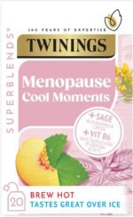 Twinings Superblends Menopause Cool Moments Peach Herbal Tea infusion with Lemon Balm, Honey Blush & Vitamin B6, 20 Biodegradable Bags - Image 2