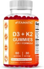 Vitamatic Vitamin D3 + K2 Gummies – 60 Count | Supports Bone, Heart & Immune Health – Promotes Calcium Absorption – Plant-Based, Non-GMO, Gluten-Free - Image 2
