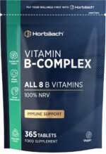 Vitamin B Complex High Strength | 365 Tablets (1 Year Supply) | All 9 B Vitamins | Vitamin B1, B2, B3, B5, B6, B12, Choline, Folic Acid & Biotin | Vegan | by Horbaach - Image 2