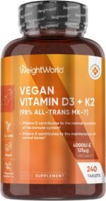 Vitamin D3 4000IU & K2 125μg (MK7) | 240 Easy to Swallow Vitamin D Tablets as Cholecalciferol | 8 Months Supply | VIT D3 K2 Supplements | 1 a Day VIT D - Image 2