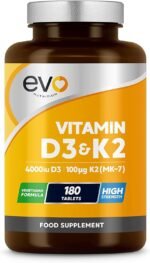 Vitamin D3 4000iu & Vitamin K2 100ug (MK7) |180 D K Vegetarian Tablets | 1-A-Day | 6 Month Supply | High Strength | Vitamin D K2 Supplement | Made in The UK | Cholecalciferol & Menaquinone - Image 2