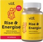 Vitl Rise & Energise Energy Boosting Supplement - 30 Vegan Capsules - with B Vitamins, Vitamin C & Korean Ginseng - Tiredness & Fatigue Fighting Minerals to Normalise Energy Metabolism - Image 2