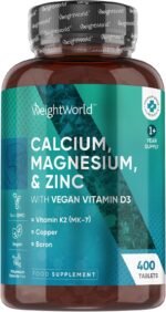 WeightWorld Calcium, Magnesium, Zinc and Vitamin D Supplement | 1+ Year Supply | 400 Vegan Tablets | Calcium Tablets with Vitamin K2, Vitamin D, Copper & Selenium | Magnesium Stearate-Free - Image 2