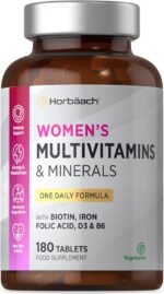 Womens Multivitamins and Minerals | with Iron, Calcium, Biotin, Folic Acid, Vitamins D3, B3, B6 & B5 | 180 Vegetarian Tablets | by Horbaach - Image 2