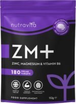 ZM+ Supplements for Men & Women - 180 High Strength Tablets (6 Months) - Vegan Supplement Zinc Magnesium Vitamin B6 - Sleep Aid, Muscle Recovery, Supports Testosterone Levels - UK Made - Nutravita - Image 2