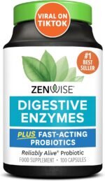 Zenwise Health Digestive Enzymes + Probiotics for Gut Health and Prebiotics Fibre Supplements for Digestion - 100 Count - Image 2