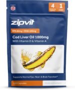 Zipvit Cod Liver Oil 1000mg, 120 Softgel Capsules, Rich in Omega-3, EPA 80mg & DHA 100mg. with Vitamins D3 & A to Support Heart, Brain, Eye Health & Immune System - Image 2