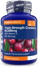Zipvit Triple Strength Cranberry 60,000mg, High Strength Cranberry Extract with Vitamin C, 90 Vegan Capsules for Immune Support, 1 Month Supply, Supplement for Men & Women - Image 2