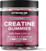 120 Max Strength Creatine Gummies 5000mg – Vegan, Sugar-Free Gummy Chews with Monohydrate, BCAA & L-Carnitine – Pre-Workout Gym Supplement for Men & Women, 30 Day Supply - Strawberry Flavour - Image 2
