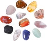 12PCS Healing Crystals Gemstones Set, 3-5CM Natural Polished Gem Stones, Lucky Pocket Stone for Yoga Balancing, Meditation, Reiki, Anxiety Stress Relief (A-12) - Image 2