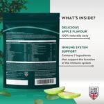 Nutravita Super Greens Powder - 23 Advanced Vegan Ingredients - Greens, Vitamins and Superfoods - Probiotic Blend for Gut Health - UK Made - 30 Servings (Apple Flavour) - Image 4